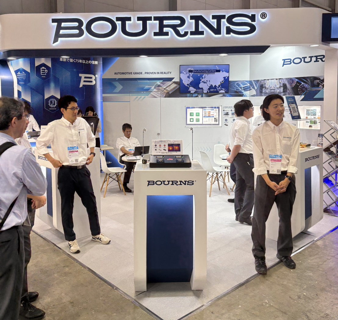 人とくるまのテクノロジー展2026 YOKOHAMAのボーンズ（Bourns）ブース全景