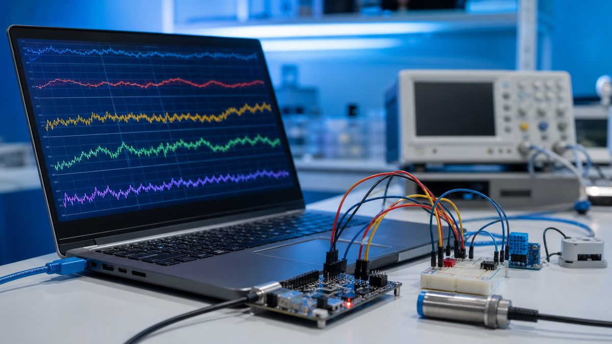 ArduinoからPCソフトへシリアルデータを送りリアルタイムにグラフ表示するイメージ